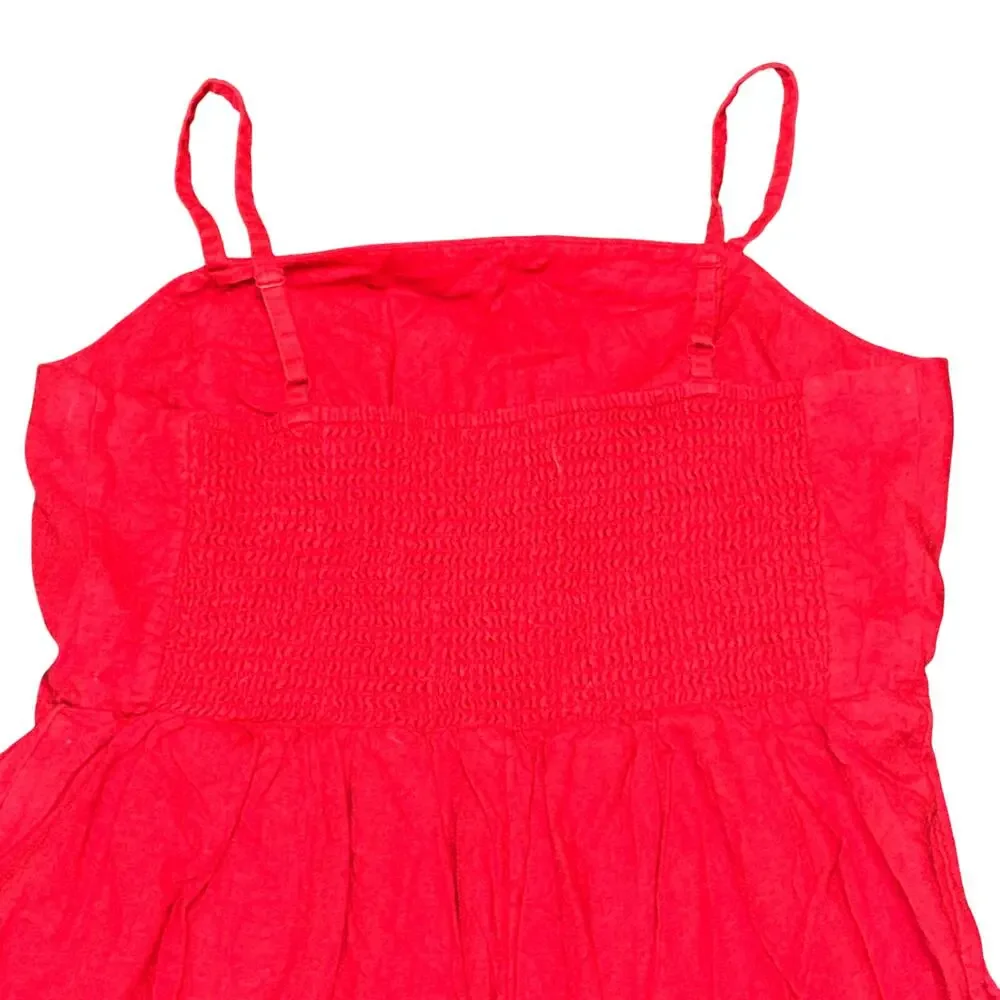Old Navy Sleeveless Cami Jumpsuit Women's Size XL Tomato Juice Red Linen Blend